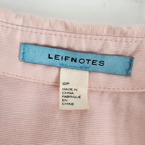 Leifnotes Pink & Burgundy Sleeveless Wrap Dress With Tie Waist - Size 10P - Picture 4 of 15